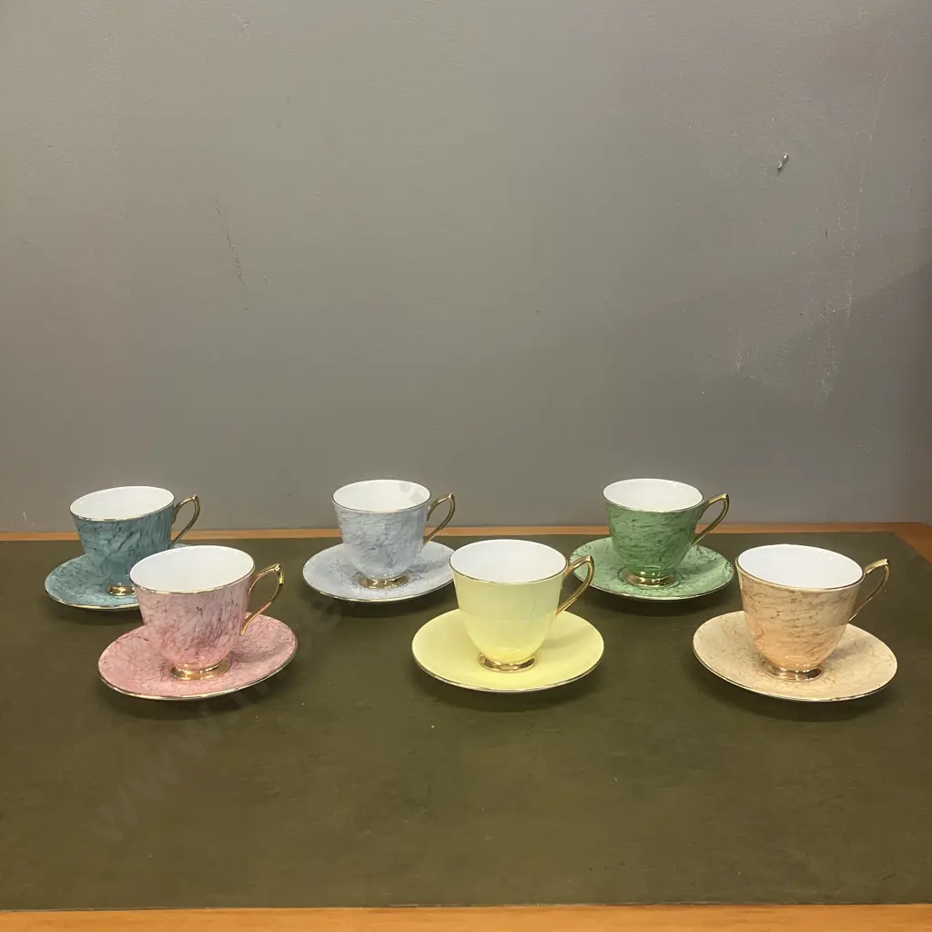 Set of Six Royal Albert Gossamer Teacups & Saucers Image 1++