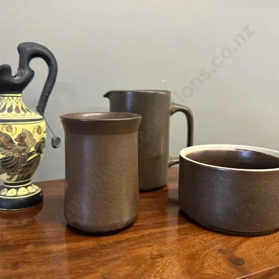 Temuka Items & Greek Black Figural Pottery Ewer