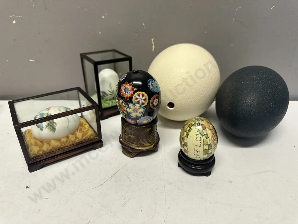 Selection Of Vintage Items Including Ostrich Eggs, Decorative Eggs Etc Image 1++