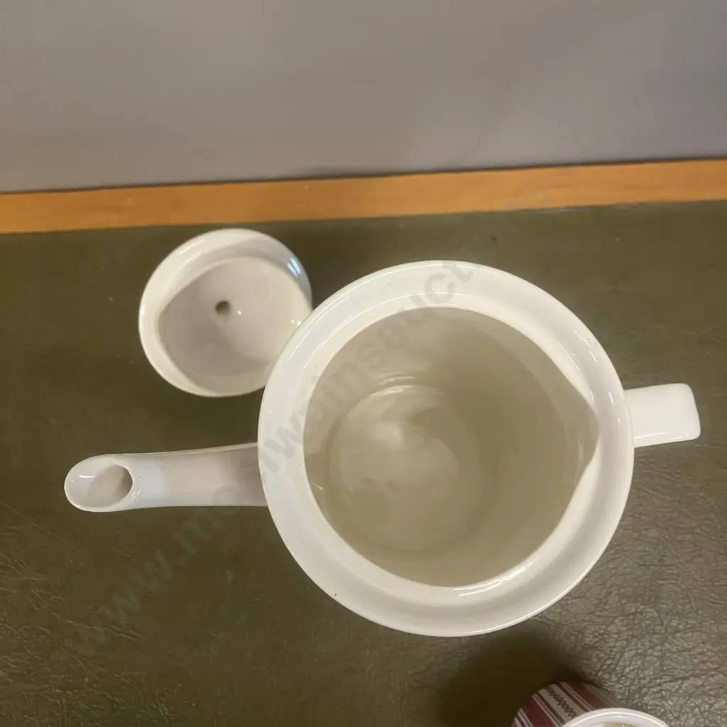 Mid Century Modern Villeroy & Boch "Festival" Coffee Pot With Lid & Creamer Image 1++