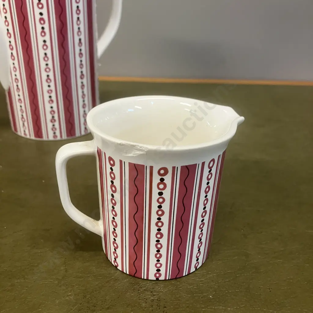 Mid Century Modern Villeroy & Boch "Festival" Coffee Pot With Lid & Creamer Image 1++