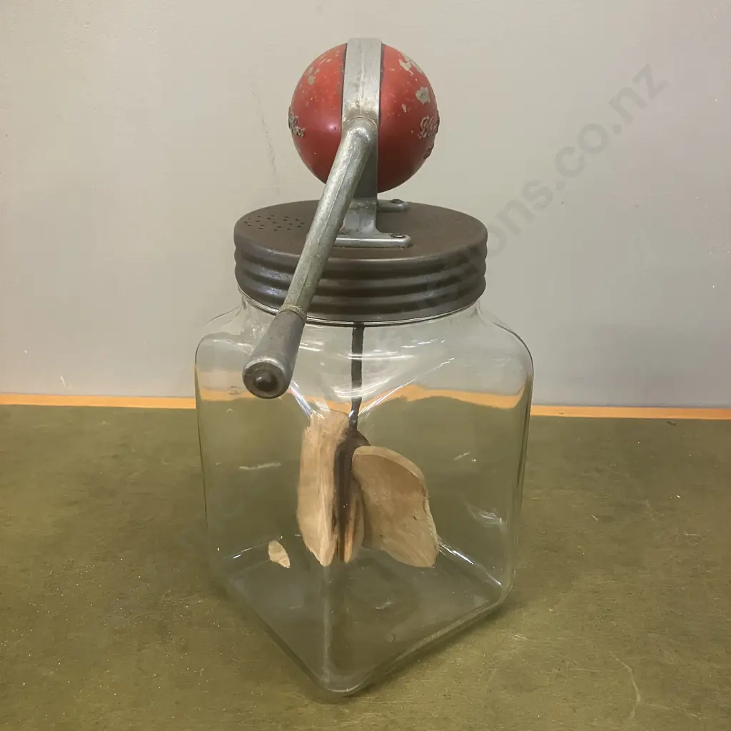 1940s Blow Butter Churn 3/30 Made In England - 3 Imperial Quarts, British Regd.856612. H33cm Image 1++