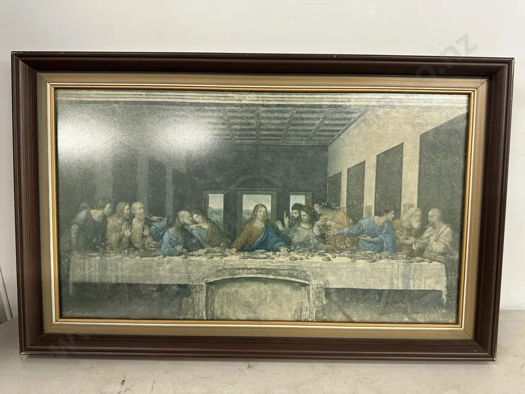 Vintage Framed Artwork 'The Last Supper' Image 1++