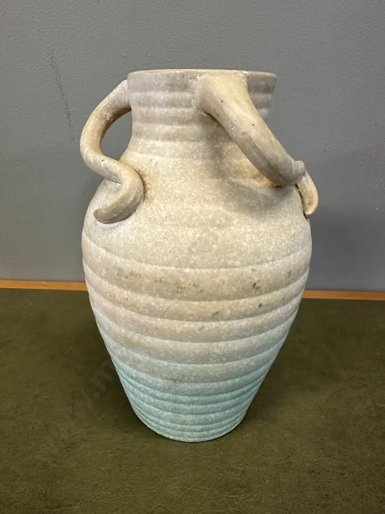 English Urn Vase With Scroll Shaped Handles Two Toned Finish H26.5cm. Image 1++