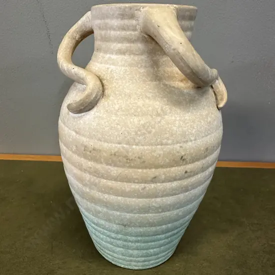 English Urn Vase With Scroll Shaped Handles Two Toned Finish H26.5cm.