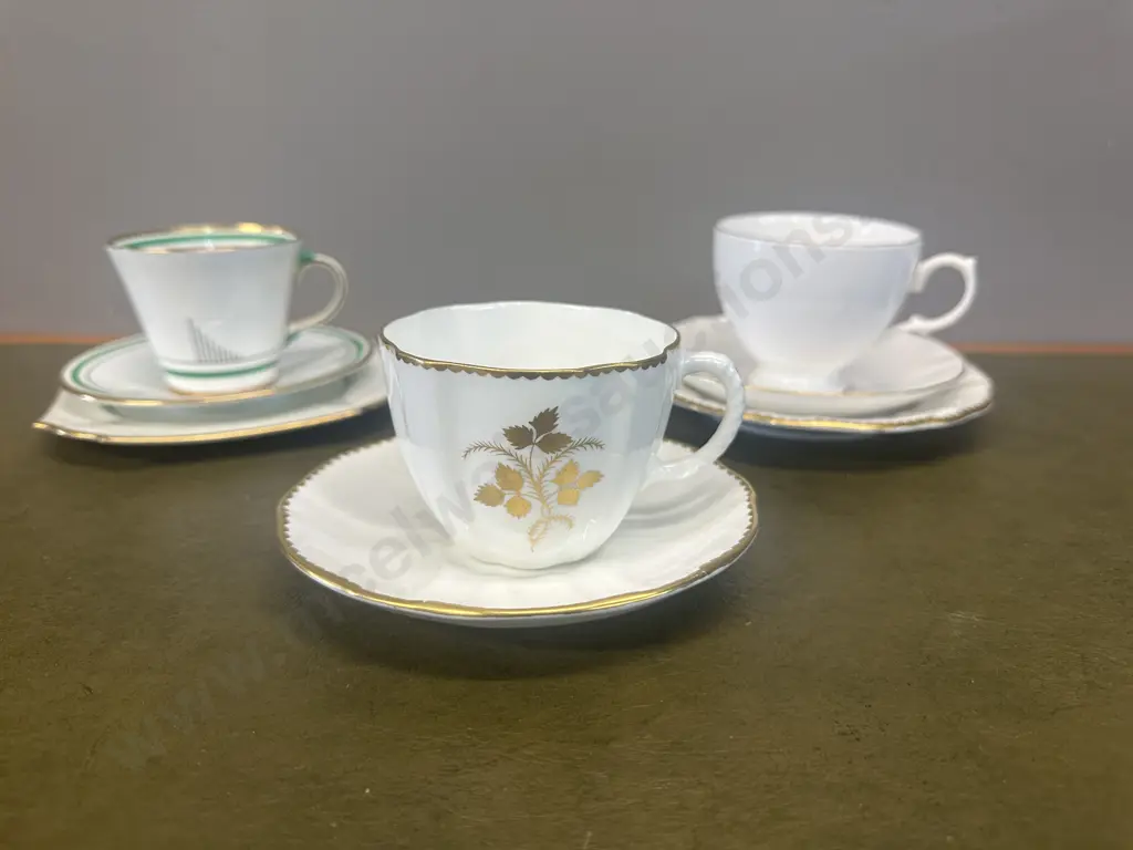 Vintage Trios x2 Aynsley & Queen Ann With Royal Crown Derby Duo Image 1++