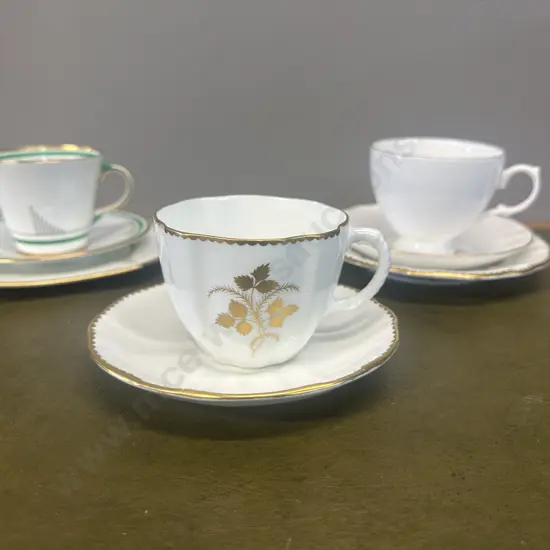 Vintage Trios x2 Aynsley & Queen Ann With Royal Crown Derby Duo
