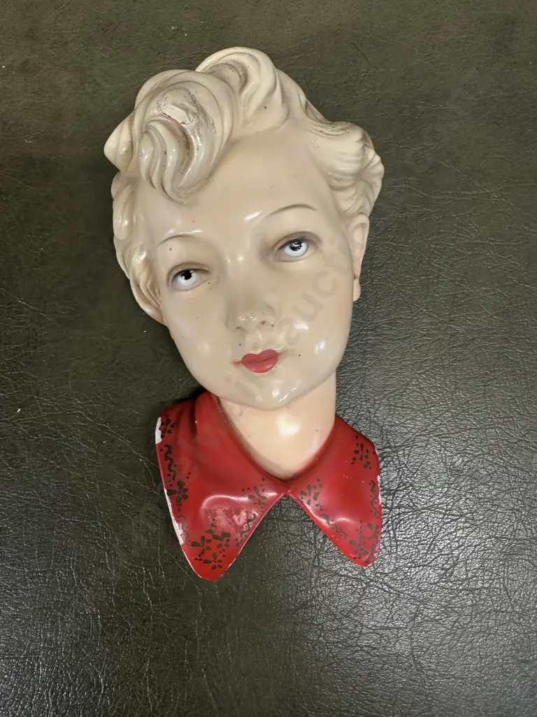 Art Deco Chalkware Magri Figurine Head Image 1++