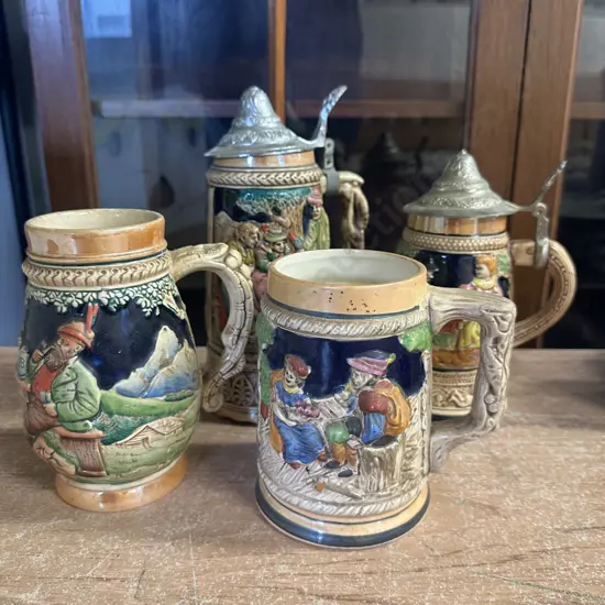 Vintage West German & Japanese Beer Steins