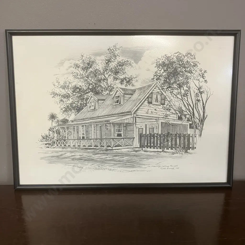 Peter Arnold Signed "The Morning Cottage Russell 1981" Lithograph. 33.5 x 48cm Image 1++