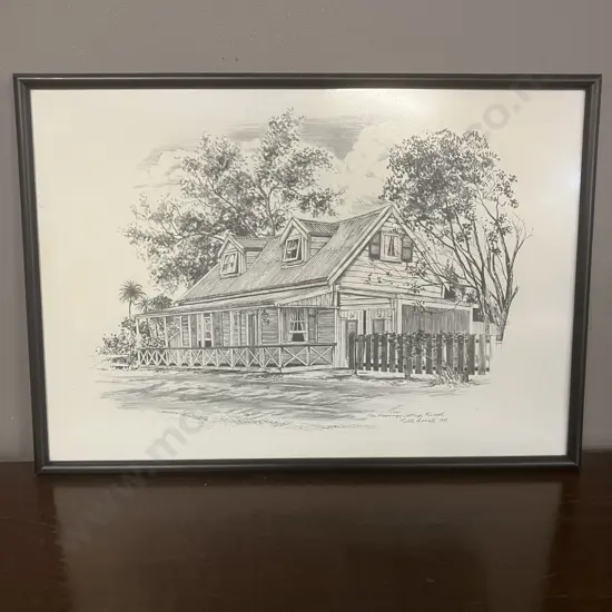 Peter Arnold Signed "The Morning Cottage Russell 1981" Lithograph. 33.5 x 48cm