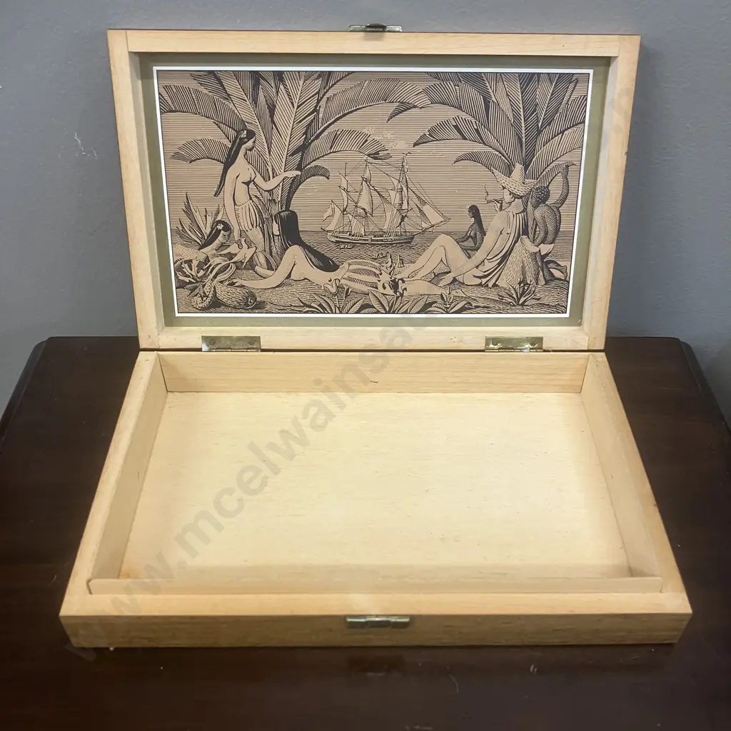 Vintage Ormond Palmas Wooden Cigar Box & Wooden Two Pack Playing Cards Box Image 1++