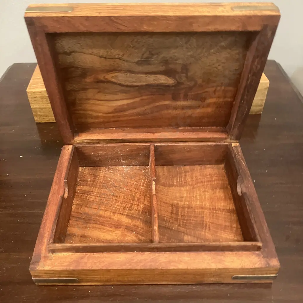 Vintage Ormond Palmas Wooden Cigar Box & Wooden Two Pack Playing Cards Box Image 1++