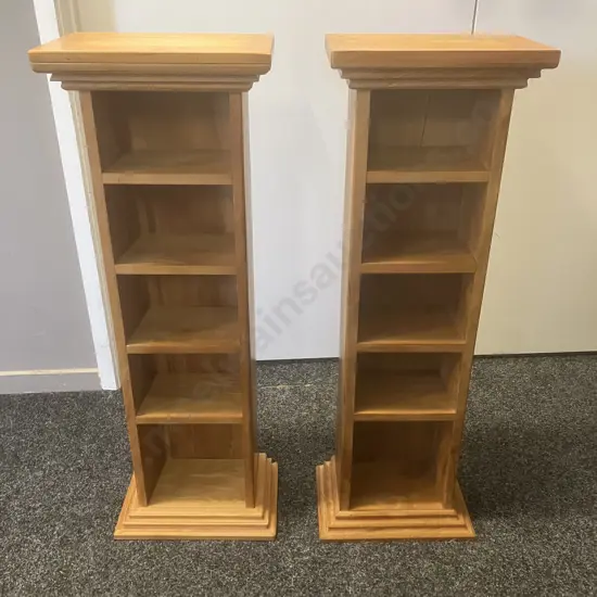 Pair of Rimu CD Stands. H87 W30.5 D19.5cm