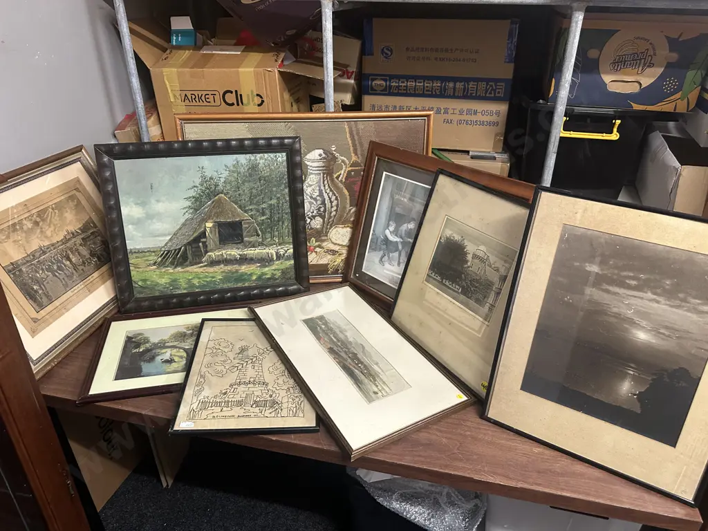 Selection Of Framed Artwork Including Tapestry Etc Image 1++