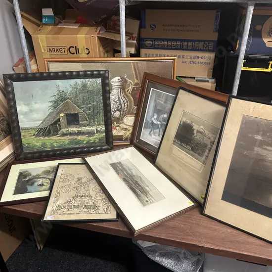 Selection Of Framed Artwork Including Tapestry Etc