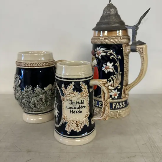 Selection Of Beer Steins Including German