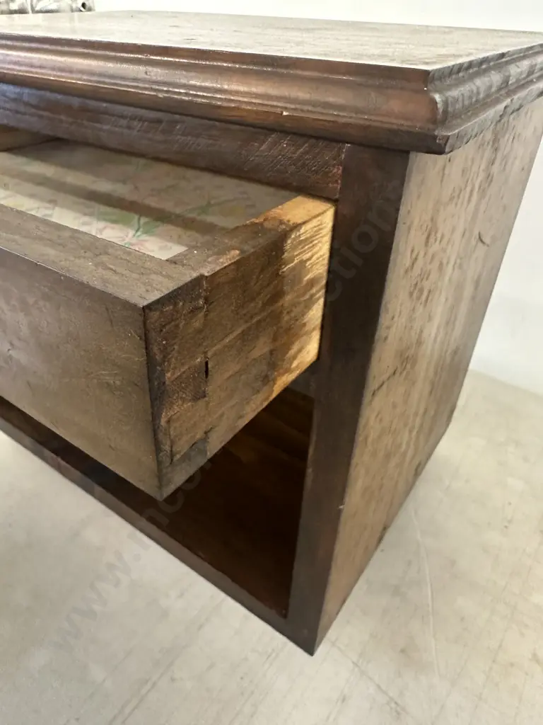 Small Stained Pine Single Drawer Unit H34,W38,D26cm. Image 1++