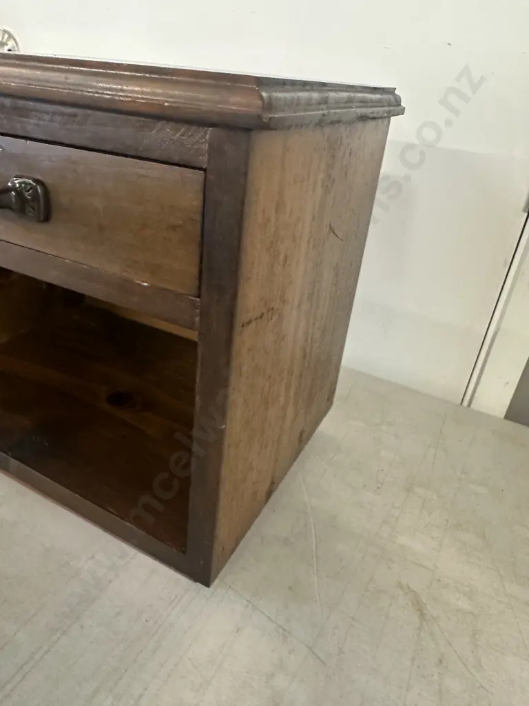 Small Stained Pine Single Drawer Unit H34,W38,D26cm. Image 1++