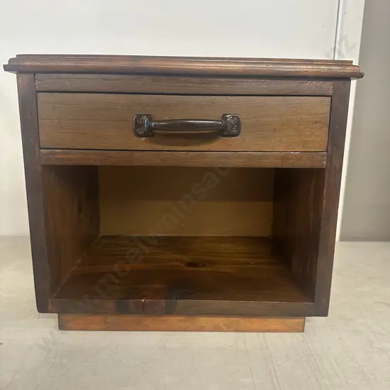 Small Stained Pine Single Drawer Unit H34,W38,D26cm.
