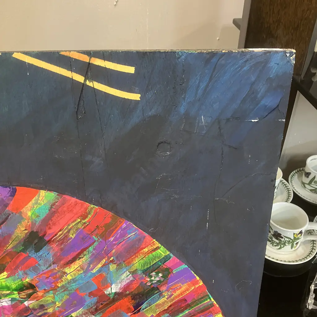 'The Heart' Gemma Lopes Original Artwork - Acrylic On Recycled Pallet Top. H113 W97 D1cm Image 1++