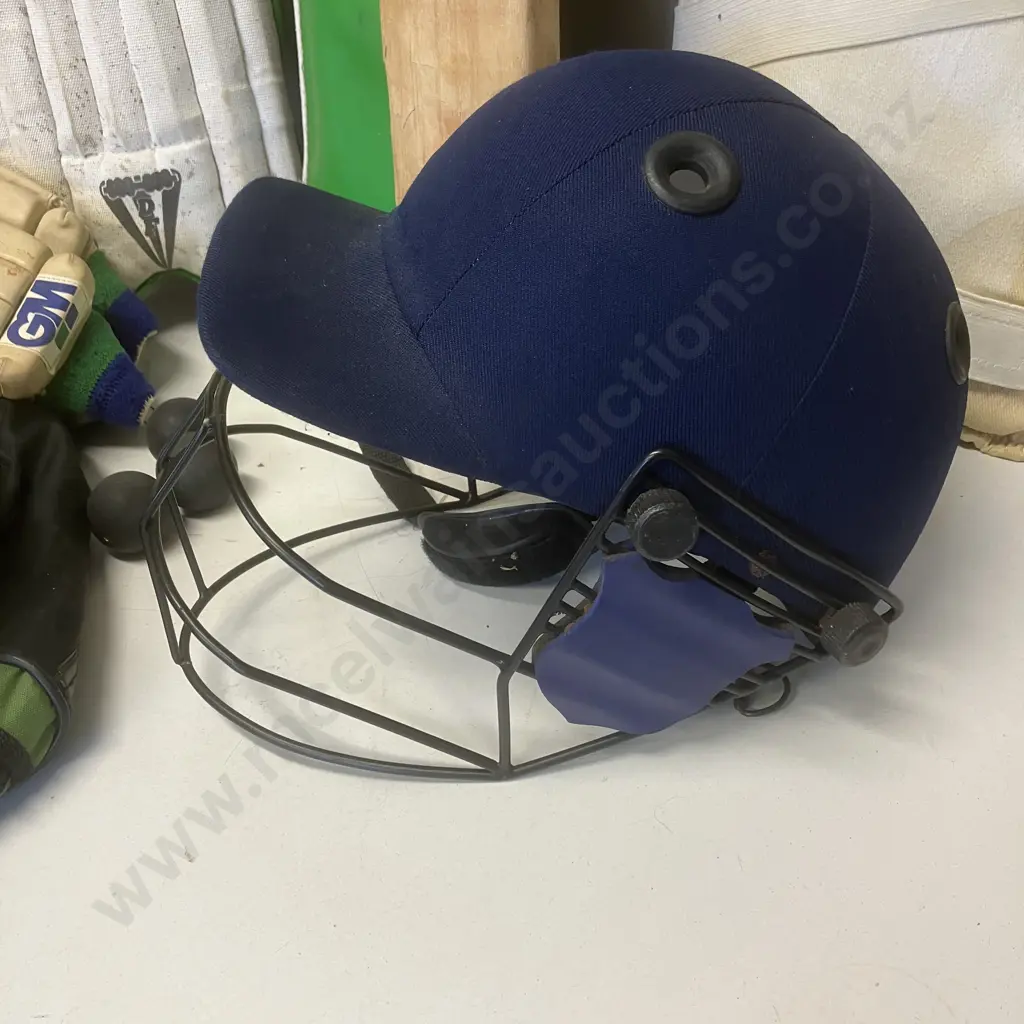Cricket Items In Wilson Bag, Duncan Fearnley Supreme Bat (AF), Helmet, Pads, Balls Etc Image 1++