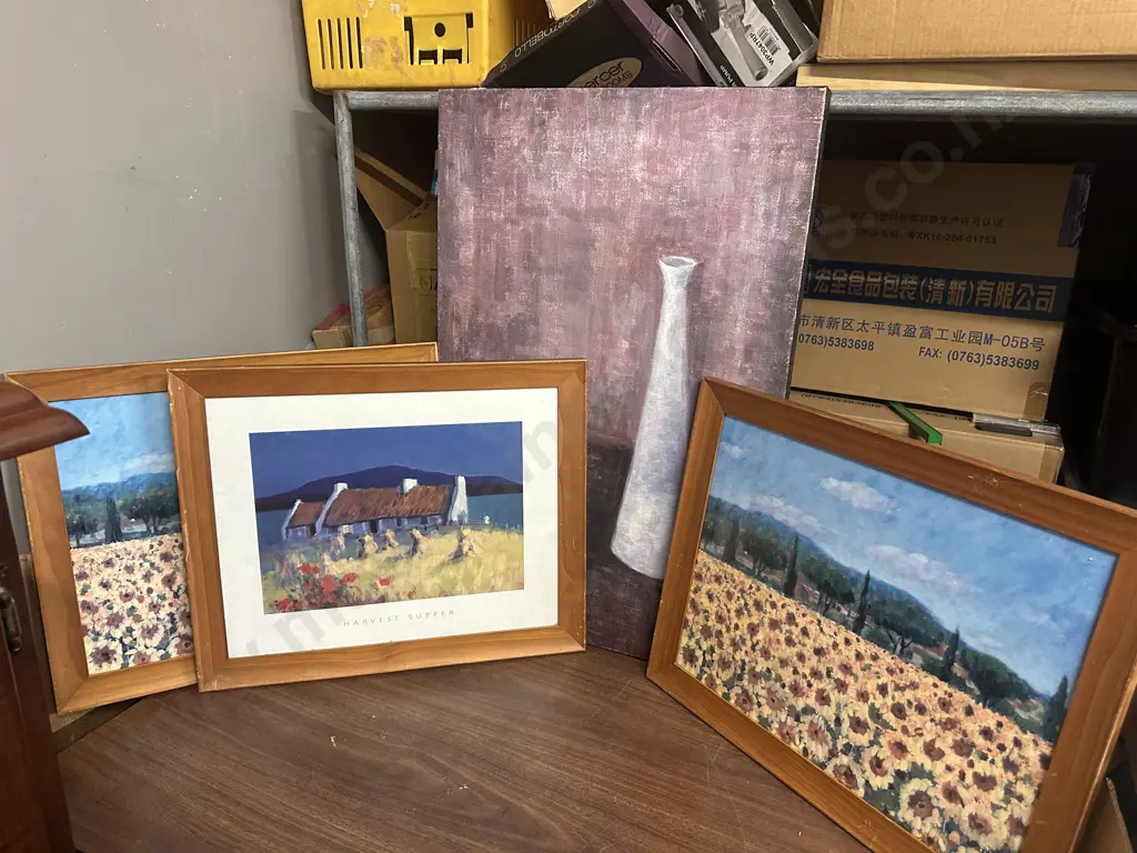 Selection Of Framed Artwork Including Picture On Canvas Image 1++