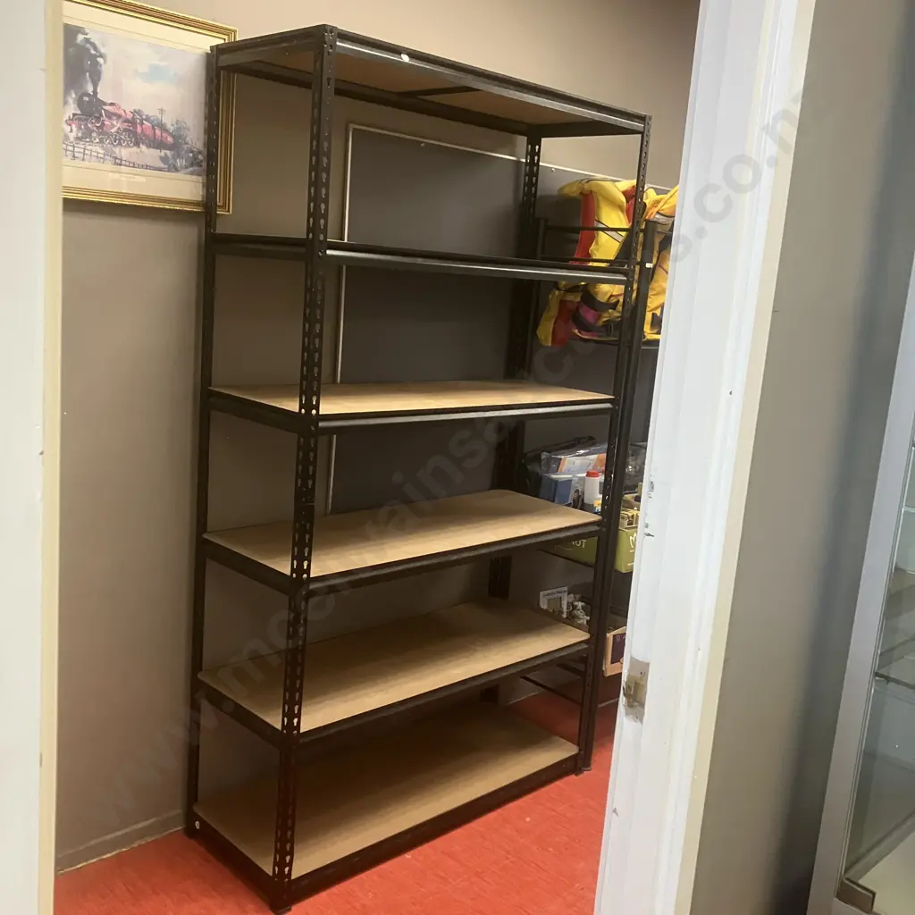 6-Tier Adjustable Boltless Garage Shelving Unit In Black - H210 W120 D46cm Image 1++