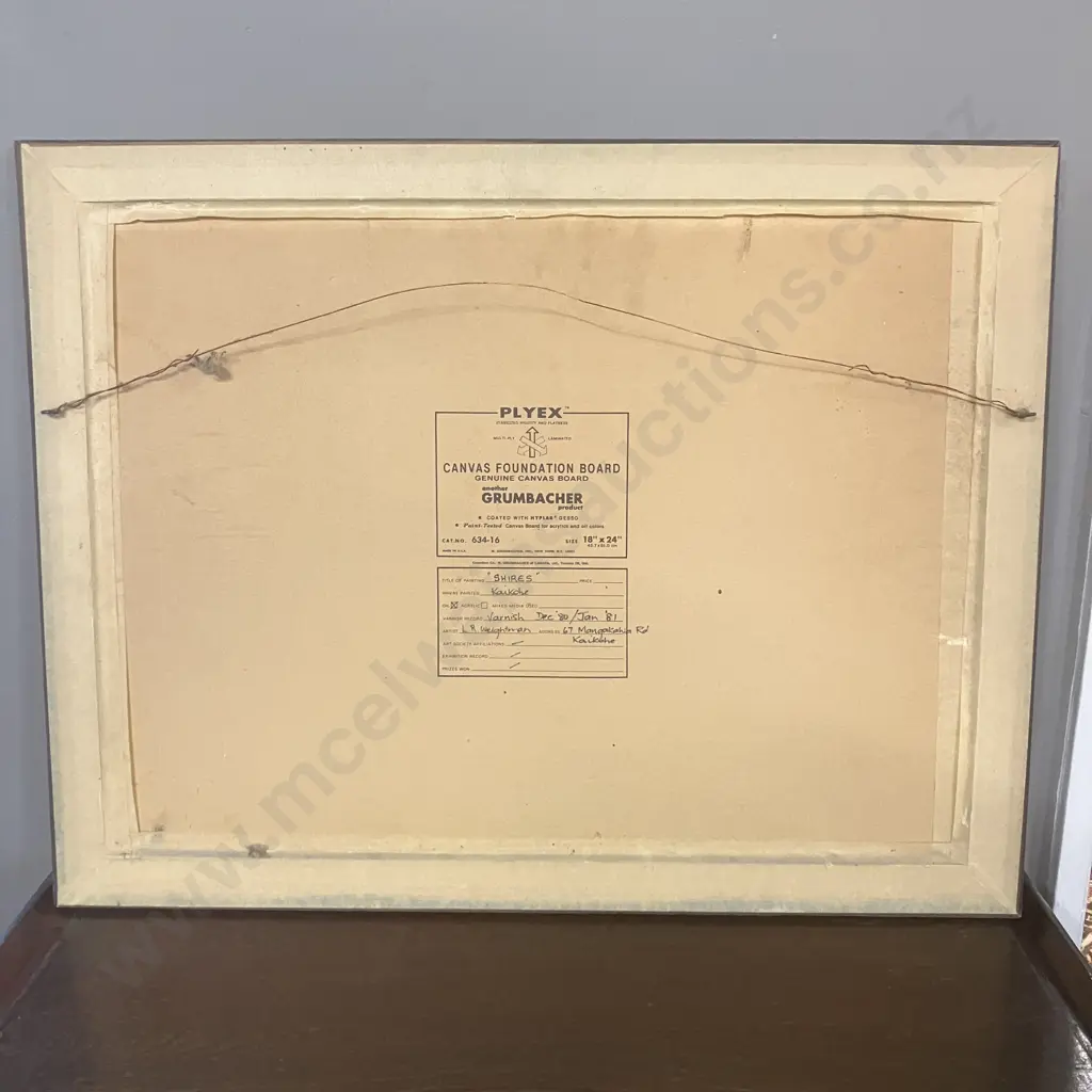 L Weightman "Shires" Kaikohe Original Oil On Board. 53 x 69cm Image 1++