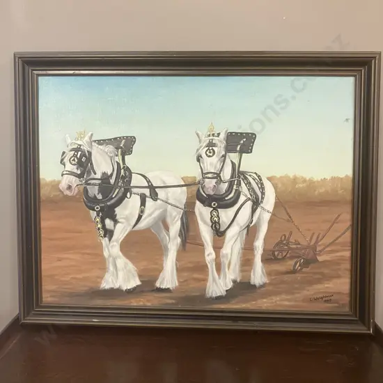 L Weightman "Shires" Kaikohe Original Oil On Board. 53 x 69cm