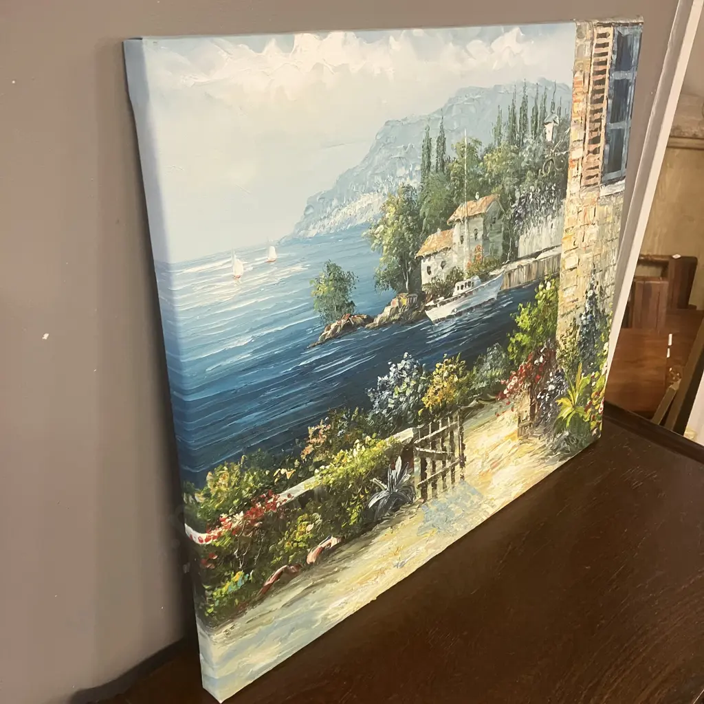 Original Oil On Canvas  Showing MOGLIANIs' - BORD DE MER. 48 x 579cm Image 1++