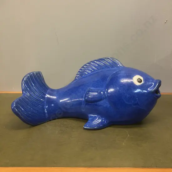 Blue Ceramic Ornamental Fish. 19 x 42cm