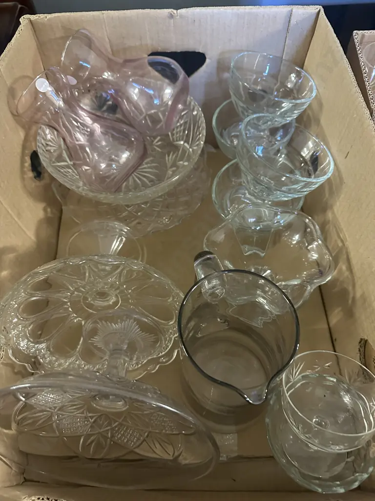 Selection Of Vintage Glassware Including Tassas, Sundae Dishes Etc Image 1++