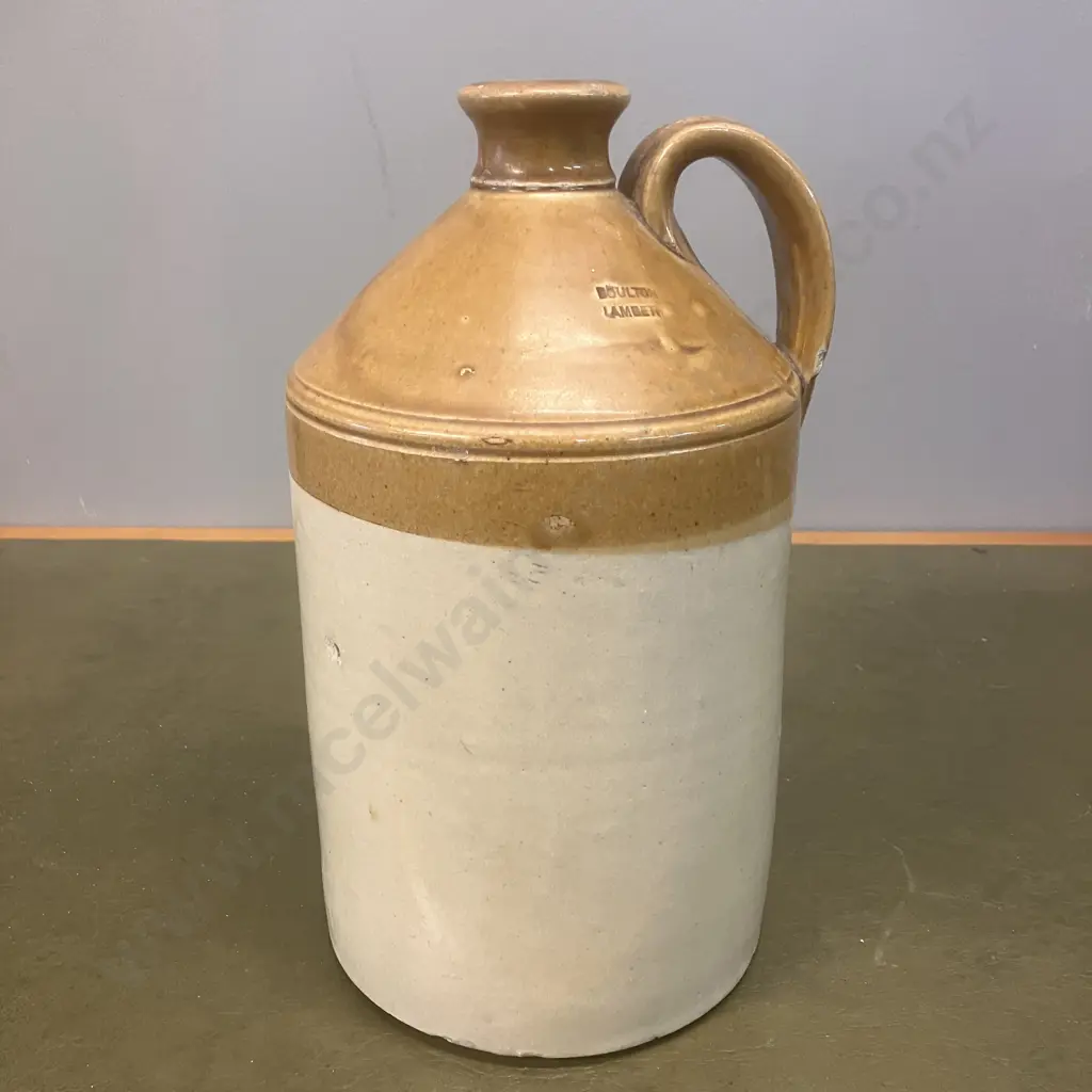Antique Victorian Doulton Lambeth Saltglazed Earthenware Flagon (c1882 - 1902) Image 1++