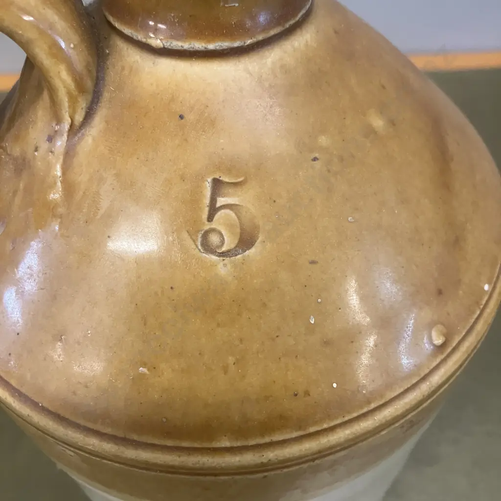 Antique Victorian Doulton Lambeth Saltglazed Earthenware Flagon (c1882 - 1902) Image 1++