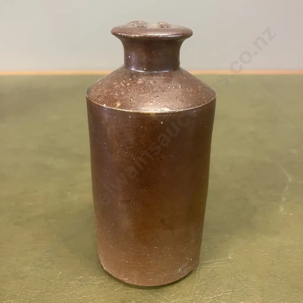 Pair of Stoneware Salt Glazed Lovatt & Lovatt Ink Bottles With Pouring Lip & Antique Ink Pot. H24,11 & 5cm Image 1++