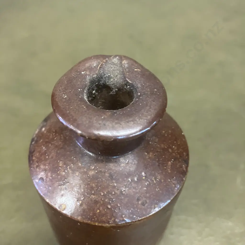 Pair of Stoneware Salt Glazed Lovatt & Lovatt Ink Bottles With Pouring Lip & Antique Ink Pot. H24,11 & 5cm Image 1++