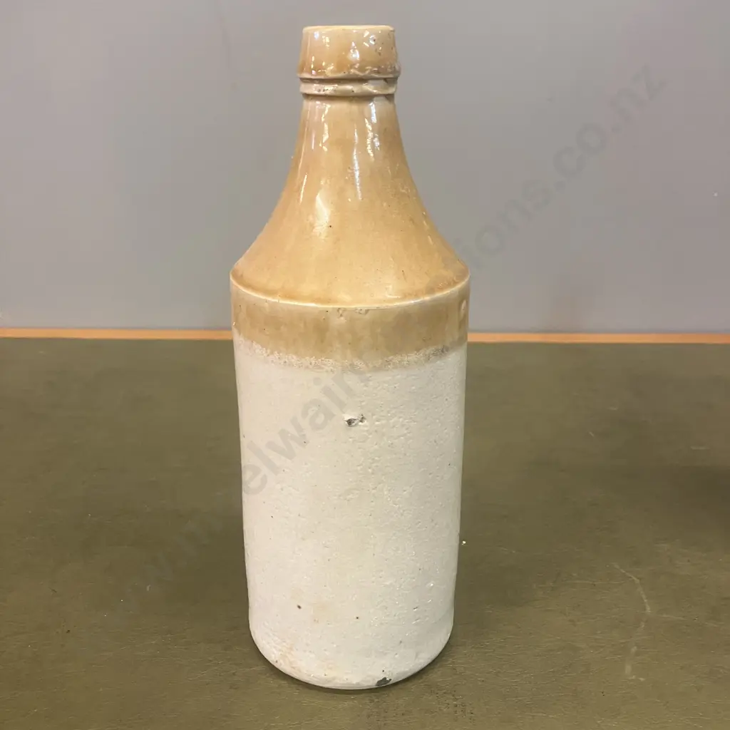Antique Victorian Stoneware Bottle, Antique Ginger Beer Bottle & Beer Bottle Stamped M.K.M 0.5L, H24, 20 &16cm Image 1++