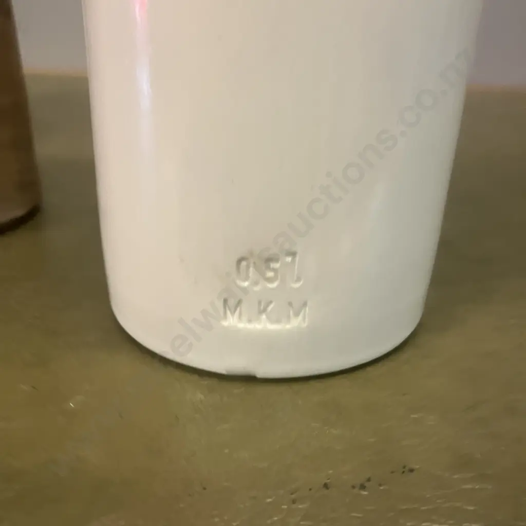 Antique Victorian Stoneware Bottle, Antique Ginger Beer Bottle & Beer Bottle Stamped M.K.M 0.5L, H24, 20 &16cm Image 1++