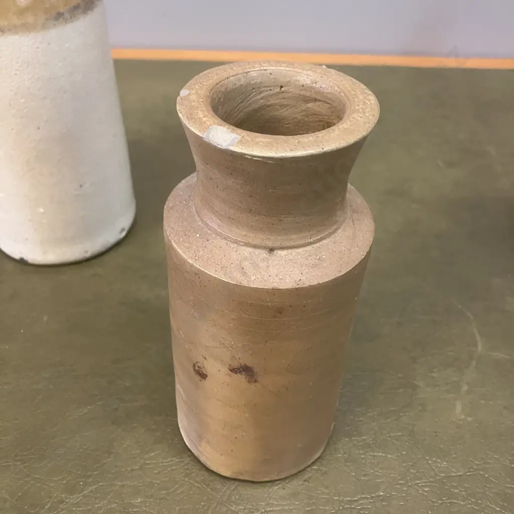 Antique Victorian Stoneware Bottle, Antique Ginger Beer Bottle & Beer Bottle Stamped M.K.M 0.5L, H24, 20 &16cm Image 1++