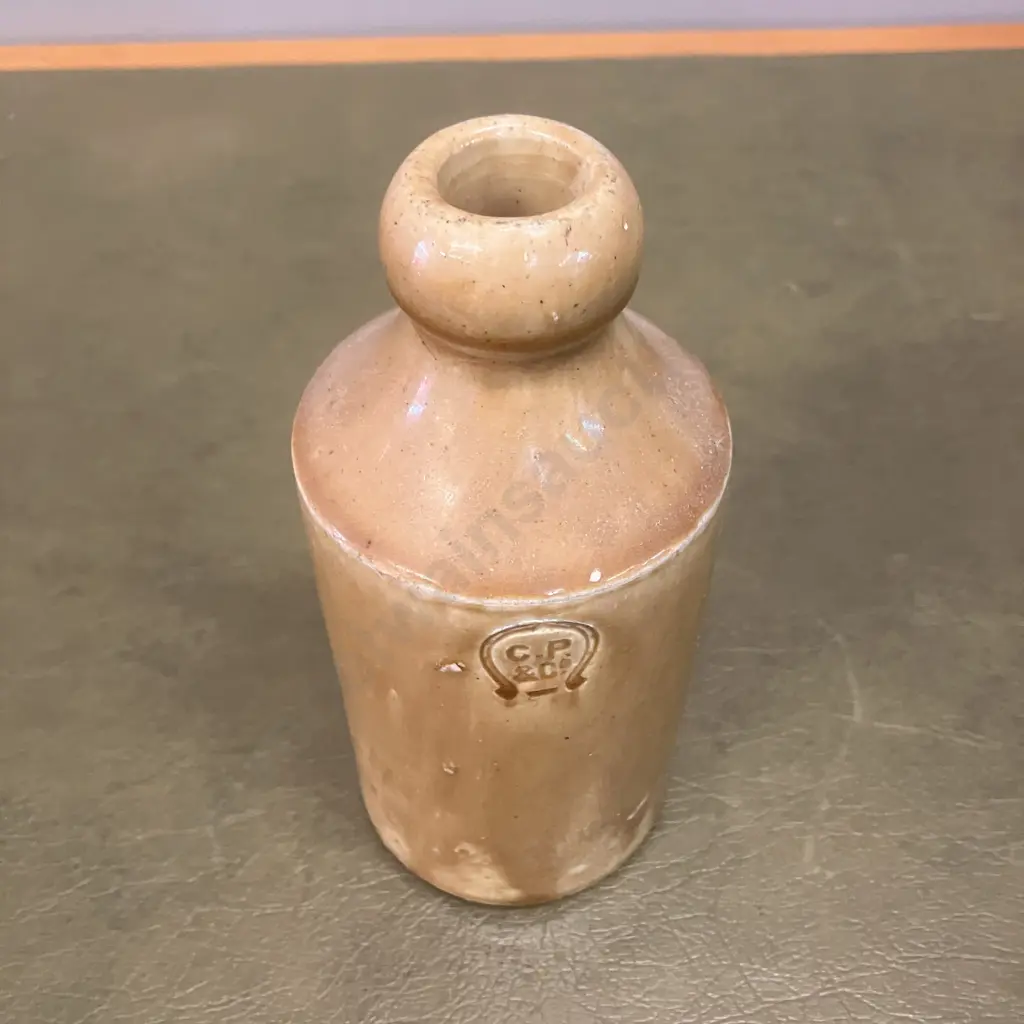 Horseshoe Charles Pocock  Impressed Stoneware Bottle (New South Wales) c1880's. H17cm Image 1++