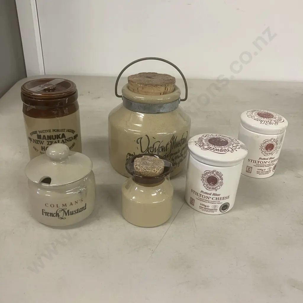Vintage Mustard Pots, Manuka Honey, Denby Colemans Etc Image 1++