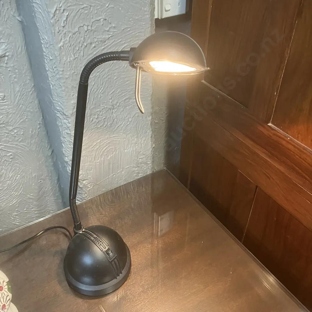 Black Halogen Desk Lamp & Clothes Brush Image 1++