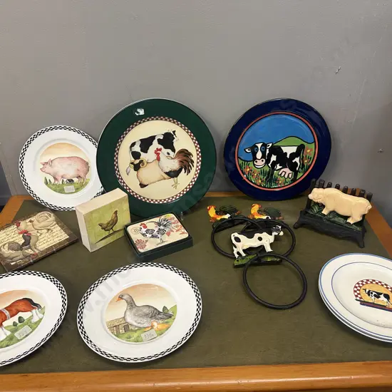 Large Collection Of Animal Themed Items Including Plates, Coasters Etc
