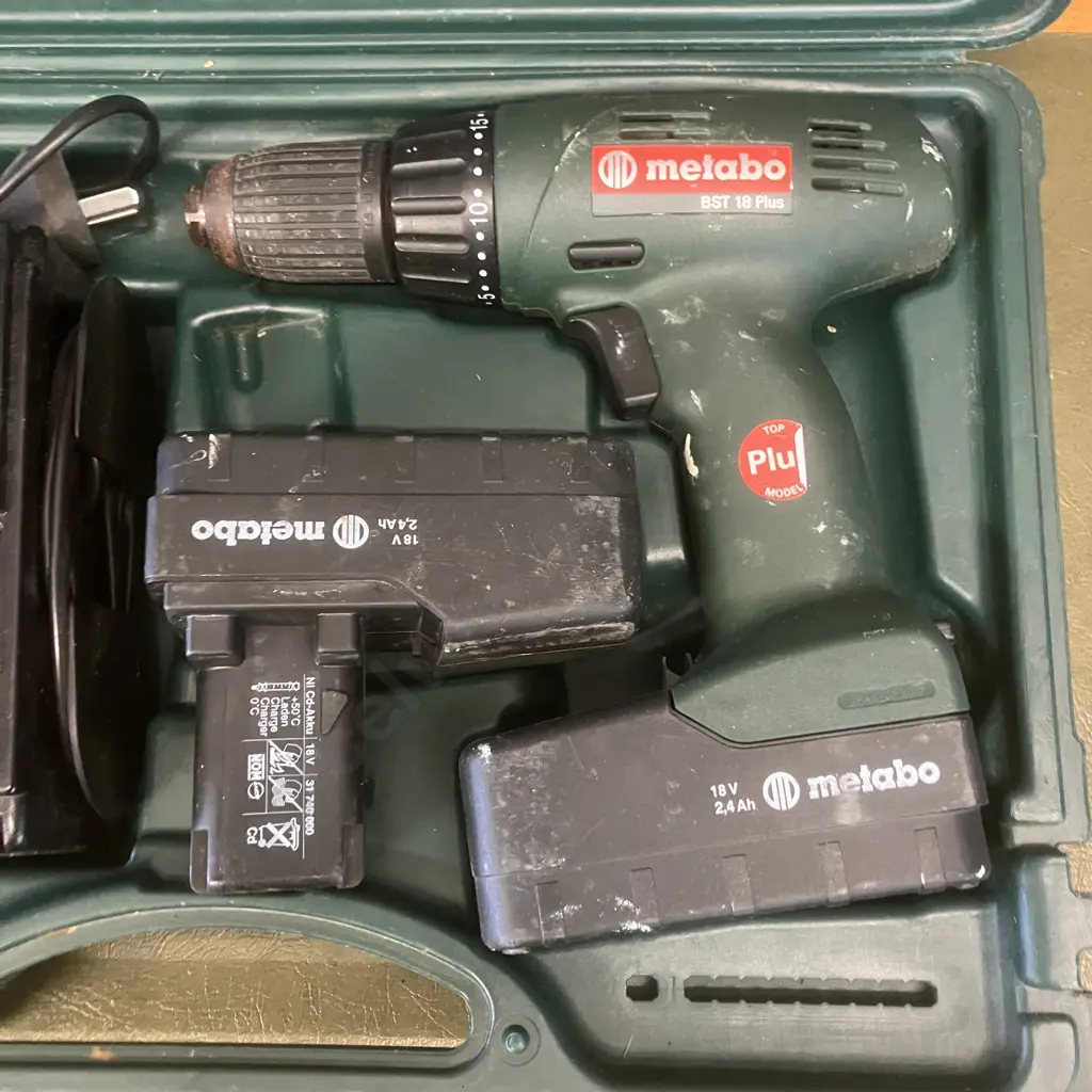 Metabo 18V Drill, 2 x 2.4Ah Batteries & Charger In Case - Germany Image 1++