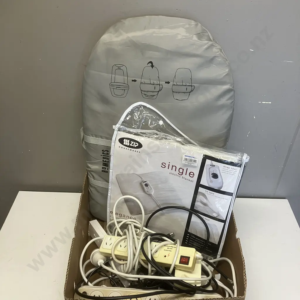 Homedics Massage Seat, Zip Single Electric Blanket, Power Boards, Leads Etc Image 1++
