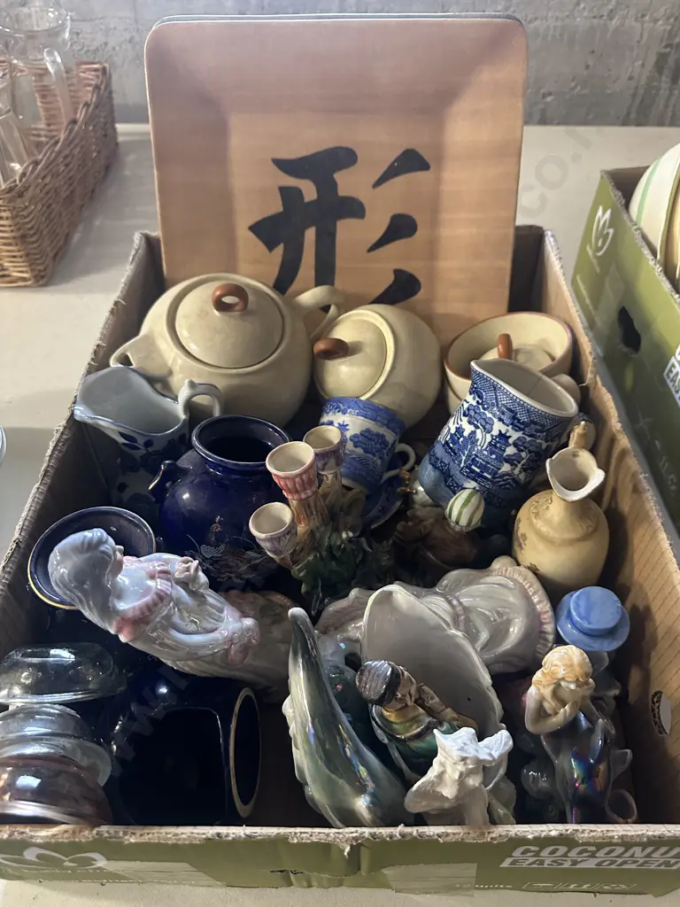 Box Lot Vintage China Items Including Platters Image 1++