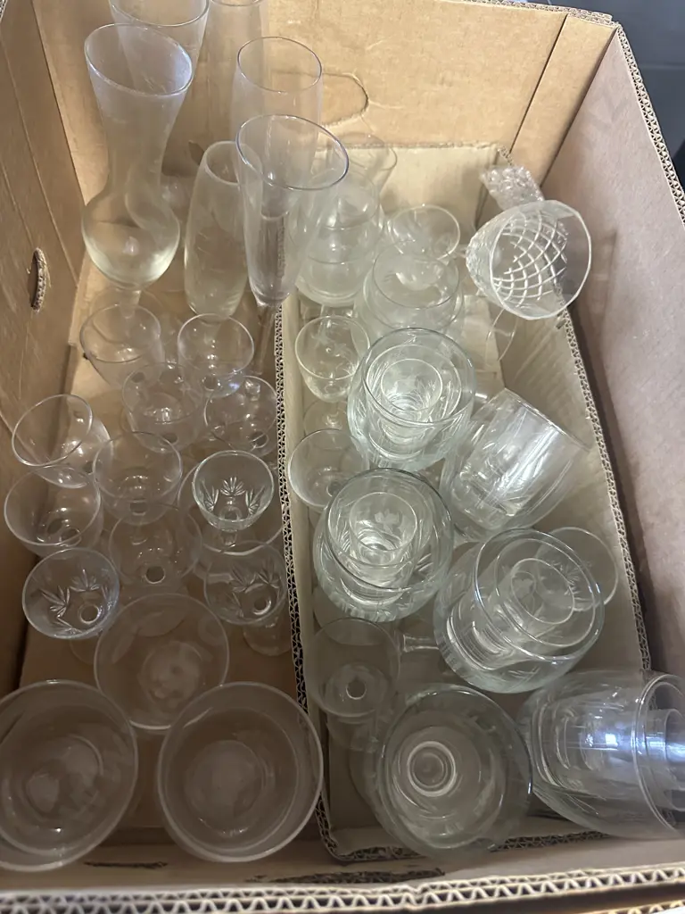 Box Lot Crystal Glasses Image 1++