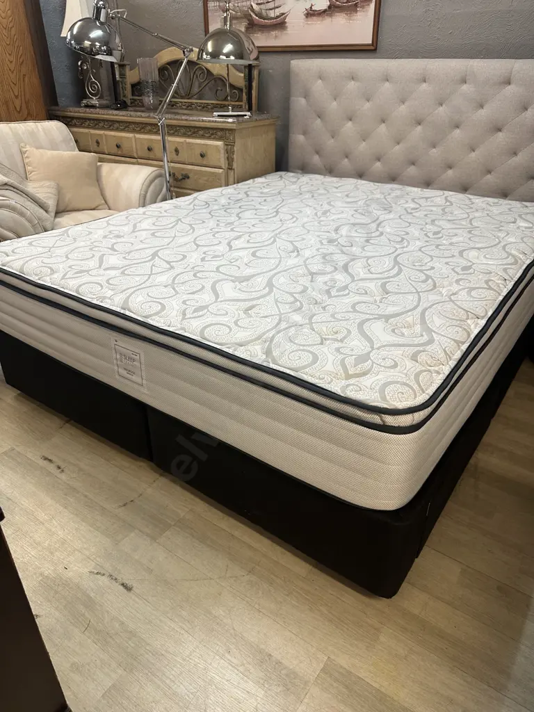 Melrose King Size Bed - Sleep Smart Medium Mattress With Medium Drawer Black Base Image 1++