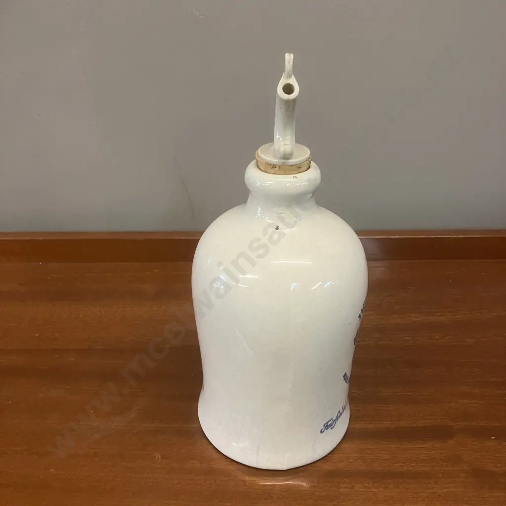 Vintage Henry McKenna 4/5 Quart Stoneware Sour Mash Bourbon Whiskey Decanter With Pour Spout Image 1++